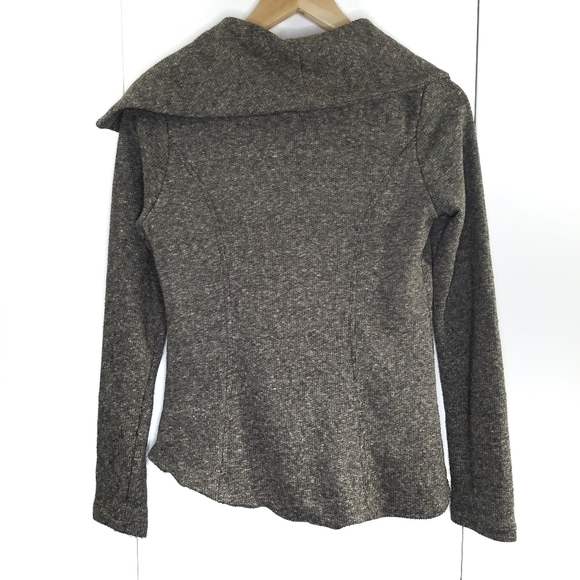 Mystree Asymmetrical Zip-up Sweater Jacket - Picture 4 of 5